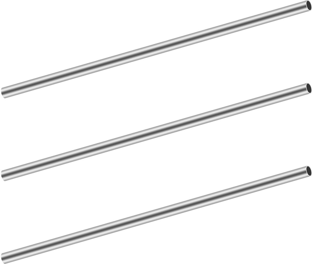 Dailygoods- Roestvrijstalen Buis 9mm OD - 0.2mm Wanddikte - 150mm Lengte - Set van 3 - Naadloze Stalen Buis - Duurzaam en Esthetisch