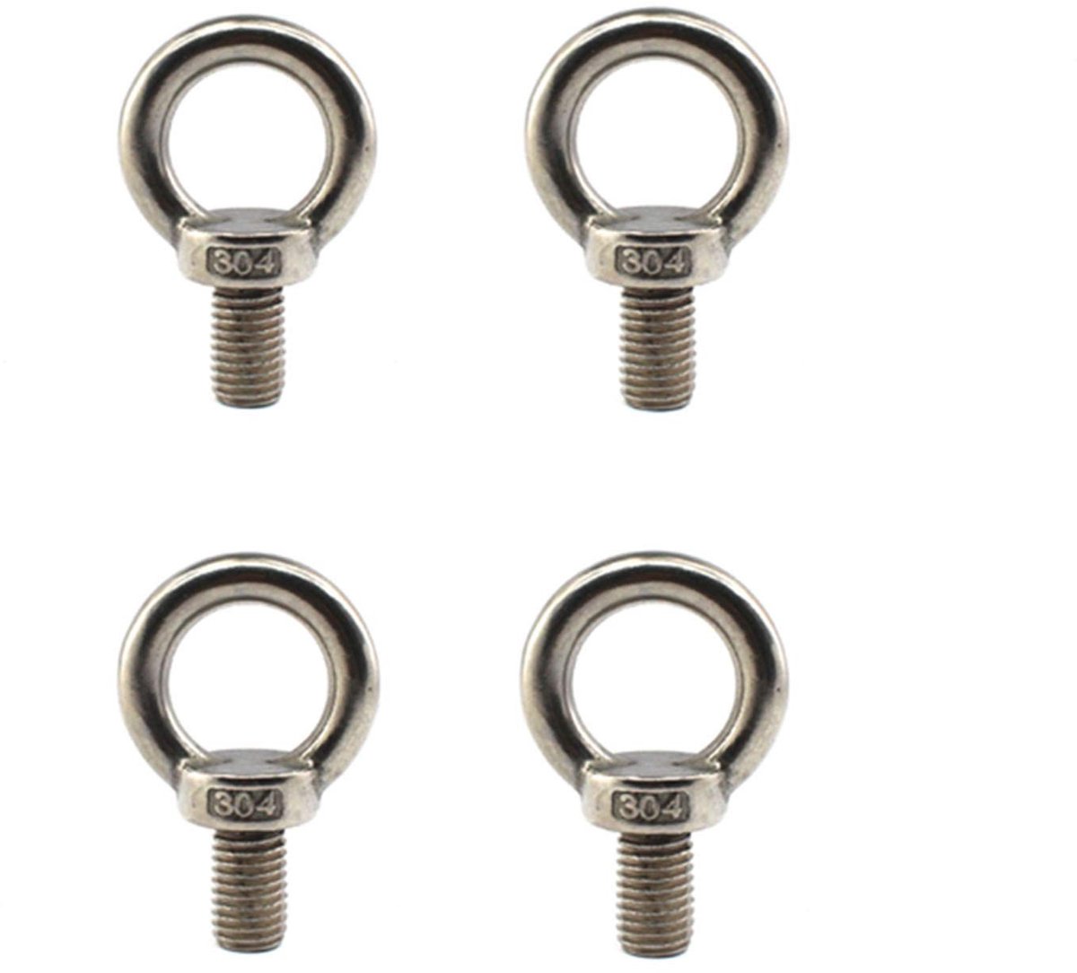 Dailygoods- Opheffende Ring M12 - Schroefoog - Oogbout M8 - Oogbout M6 - Roestvrij Staal - Antiroest en Corrosiebestendig