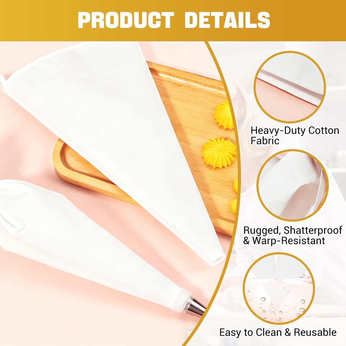 Dailygoods- Spuitzak Set - 4 Herbruikbare Maten - Taartdecoratie - Antislip - Voedselveilig - Stevig Siliconen - Ideaal voor Bakken - Bakspuitzak