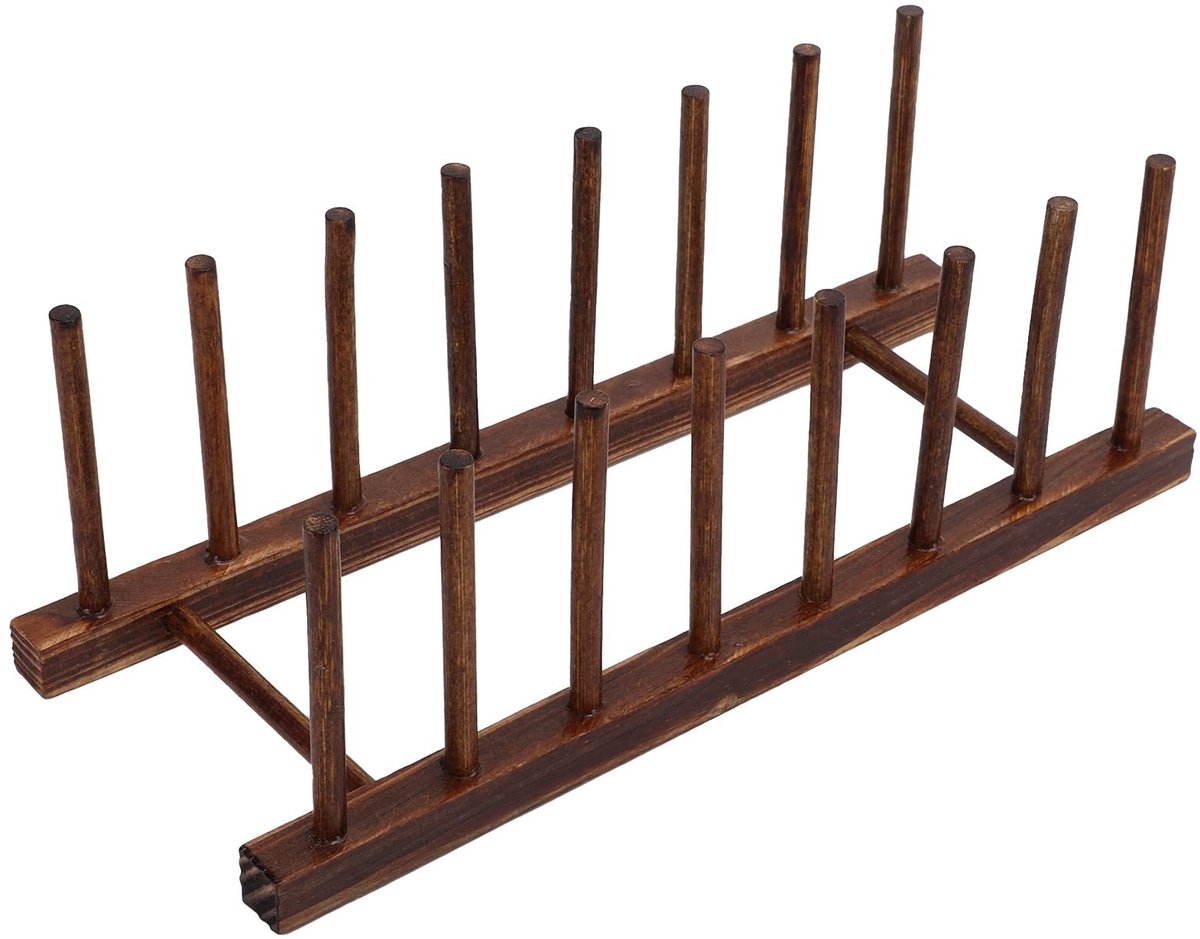 Dailygoods- Afdruiprek met Lekbak - Afdruiprek Inklapbaar - Houten Afdruiprek - Duurzaam - Compact - Opbergoplossing voor Keuken - Droogrek