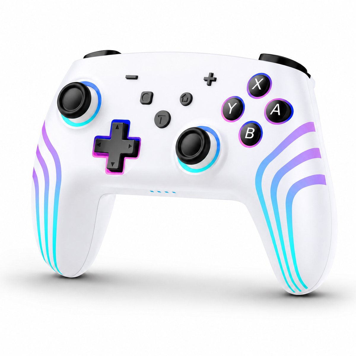 Gloovon® - Draadloze Controller - Bluetooth - RGB - Draadloze Controller Switch - Geschikt voor Nintendo Switch/ Switch 2/ Lite/ Android/ iOS/ PC - Wit