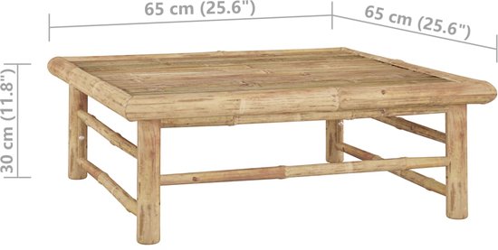 vidaXL - 5-delige - Loungeset - met - crèmewitte - kussens - bamboe