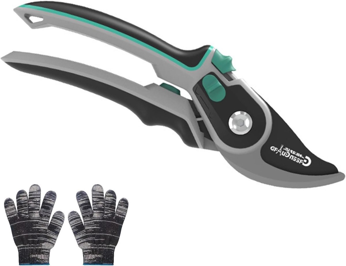 Krachtige Snoeischaar met Anvil en Ratchet 223mm - Ideaal voor Hout tot 25mm, Bypass en Rozen Snoeien, Tuin Gereedschap voor Planten en Bloemen
