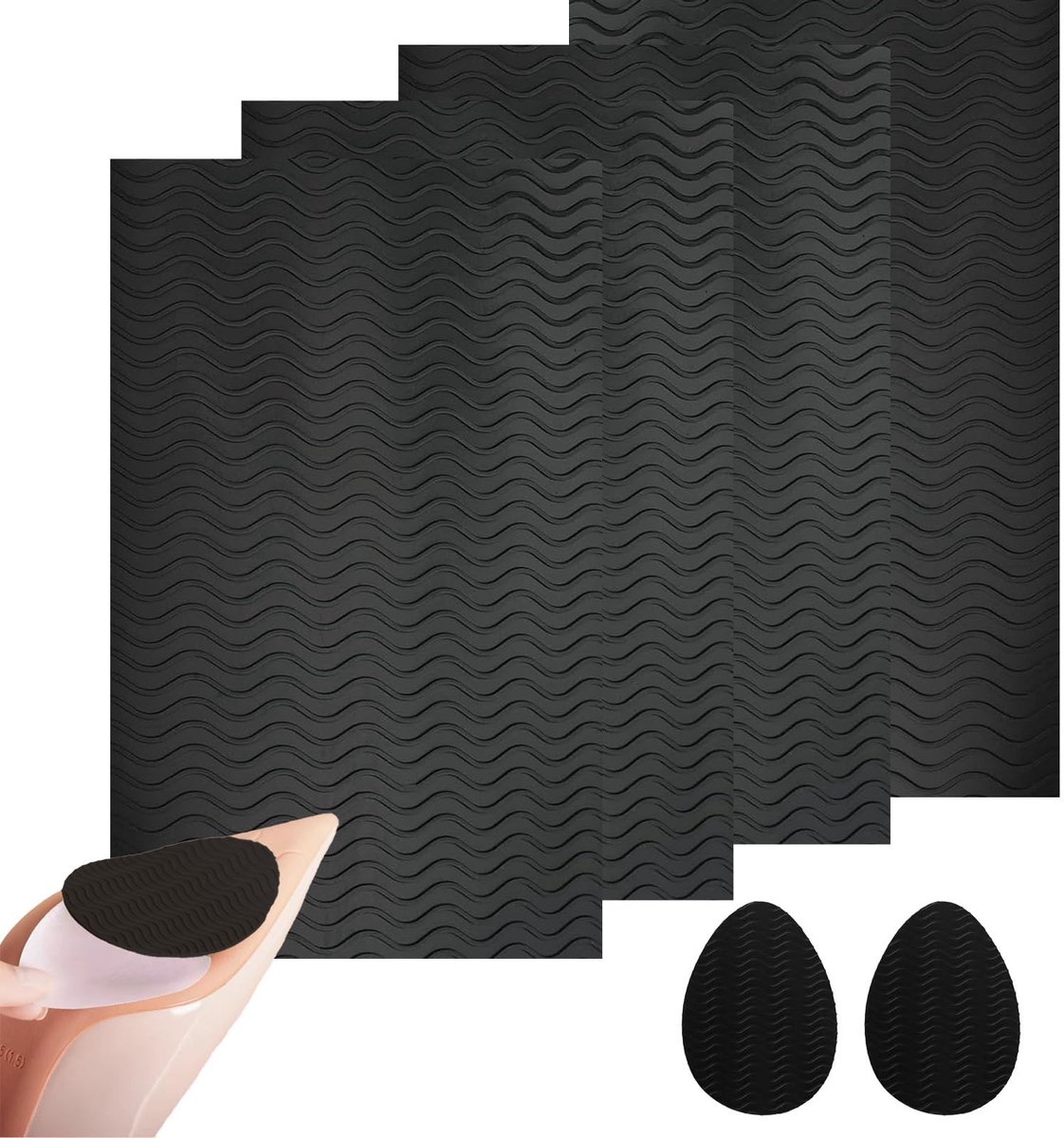 Dailygoods- Antislipzolen 4-delig - Zelfklevende Rubber Pads - Schoenzoolbeschermer - Geluidsreductie - Bescherming tegen Slechte Zolen - Verlengde Levensduur - Schoenzolen