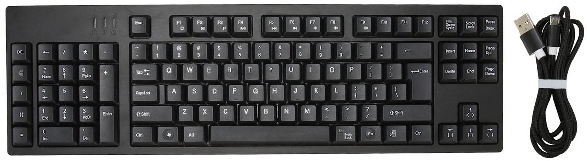 Dailygoods - Linkshandig Toetsenbord - Ergonomisch Toetsenbord - Plug-and-play voor Bedrijven - 109 Toetsen - Perfect voor Accountants - Ideaal voor L...