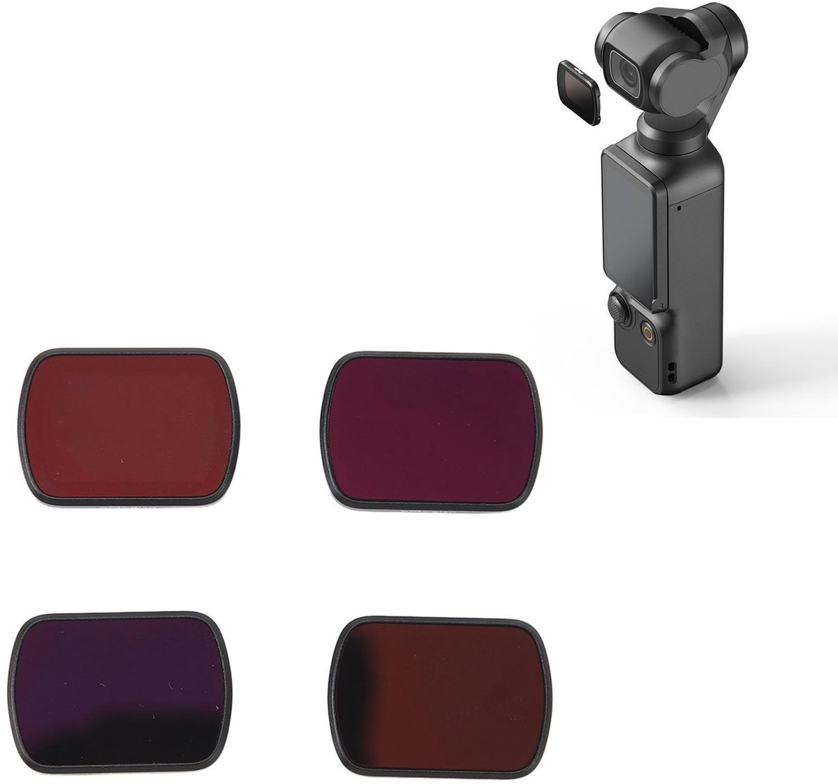 Dailygoods - Magnetische ND-filterset - ND-filters - Superieure beeldkwaliteit - 4-pack - Creatieve workflow - Actiecamera-accessoires - Geschikt voor...