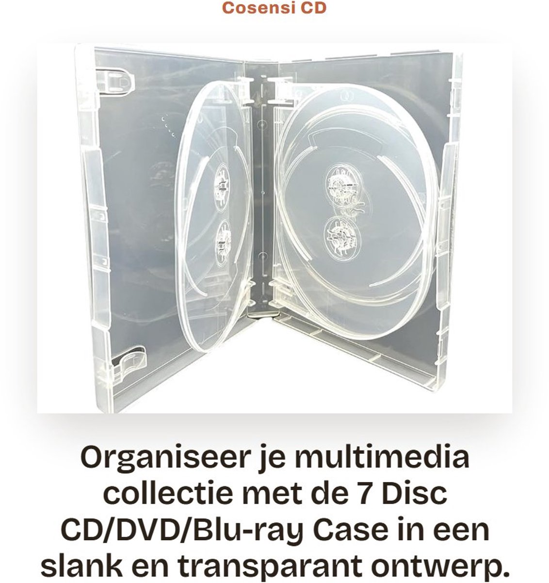 Dailygoods- DVD Case 27mm - 7 Disc Houder - Pack van 5 - Slimme Opbergoplossing - Transparant Ontwerp - Voor CD/DVD/Blu-ray - Multimedia Case