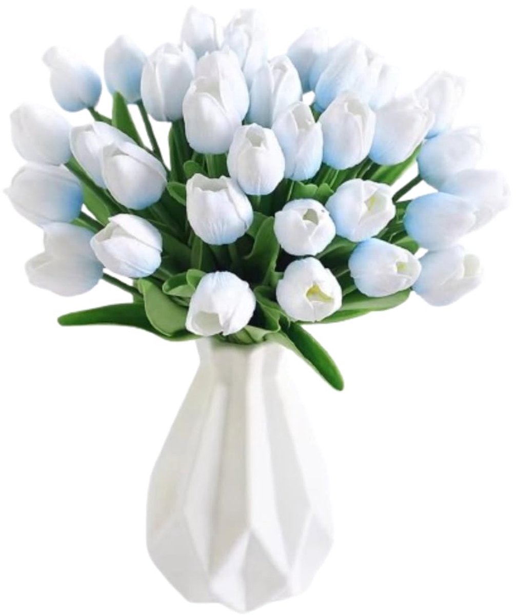 Dailygoods - Kunsttulpen - Decoratie voor Bruiloften - Hemelsblauw - Kunstbloemen - Geschi