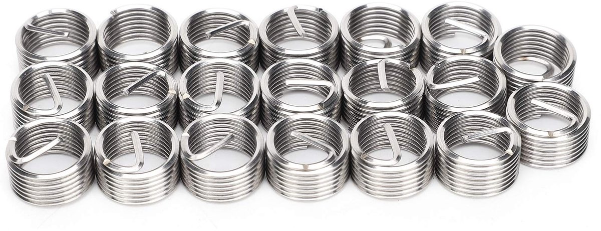 Dailygoods- Draadinsert M12 x 1,25 - 20 Stuks - Roestvrij Staal 304 - Schroefdraad Reparatie - Verbindingssterkte Verbetering - Geschikt voor Automotive - Schroefdraadreparatie