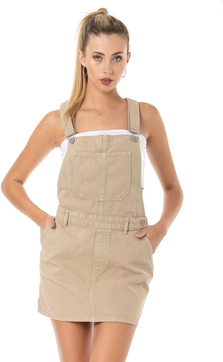Dailygoods - Dames Korte Jeansrok met Schouderbanden