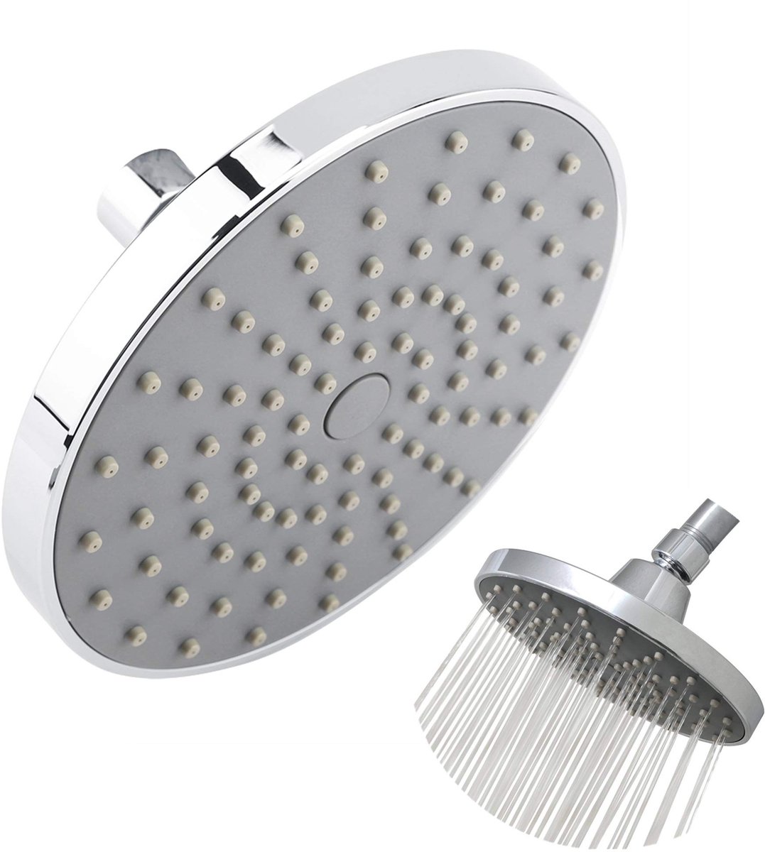 Dailygoods- Douchekop Hoge Druk - 6 Inch Rond - Chroom - Siliconen Doucheslang - Robuust ABS - Eenvoudig te Installeren