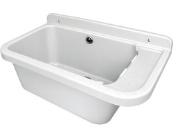 Uitstortgootsteen kunststof wit 59 cm - WAHLBACH