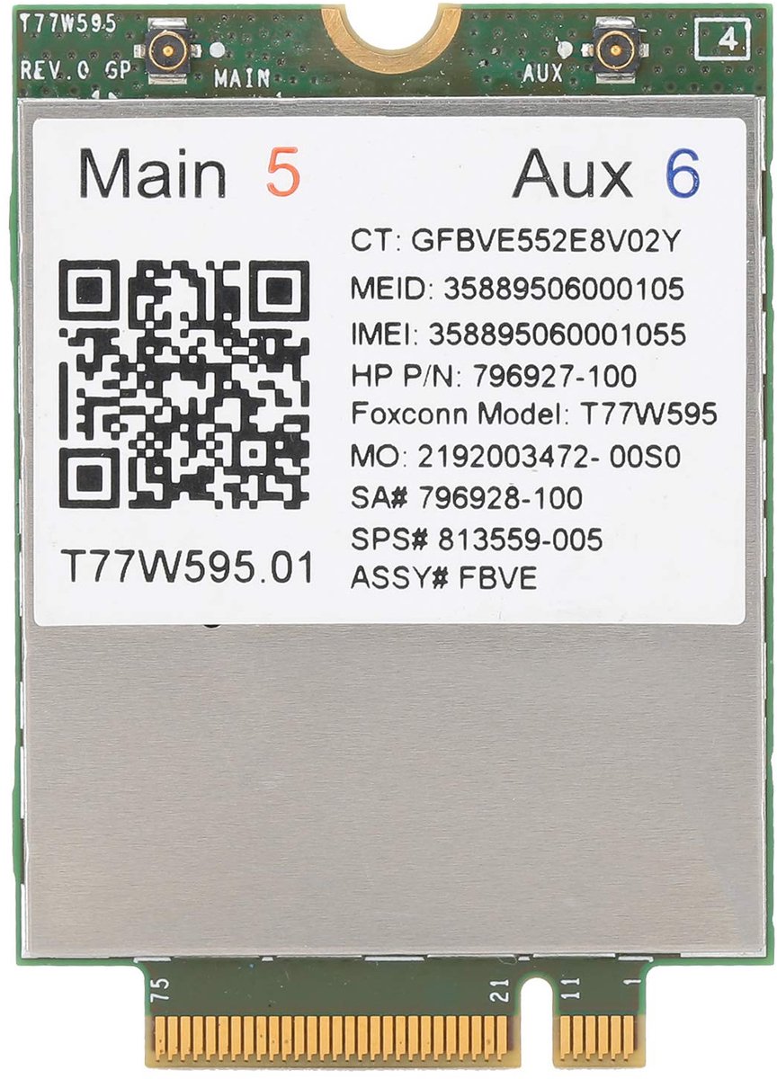 Dailygoods - X5-modem - 4G M.2-modemmodule - Hoge downloadsnelheid - Voor EliteBook en ZBook - NGFF-interface - Betrouwbare verbinding