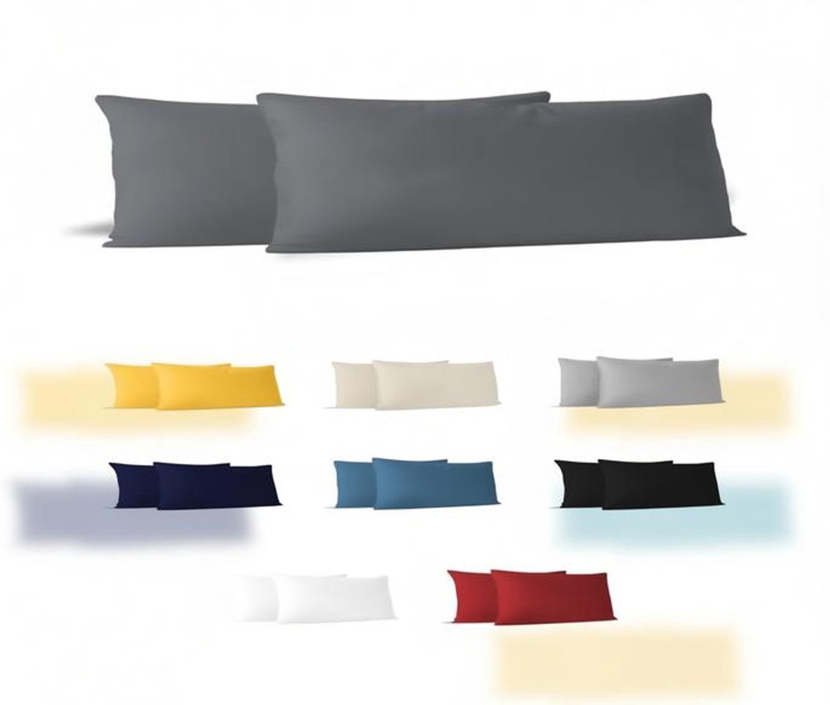 ElleMooi Kussenslopen 40x145 cm - 100% Katoen en Hypoallergeen - Antraciet