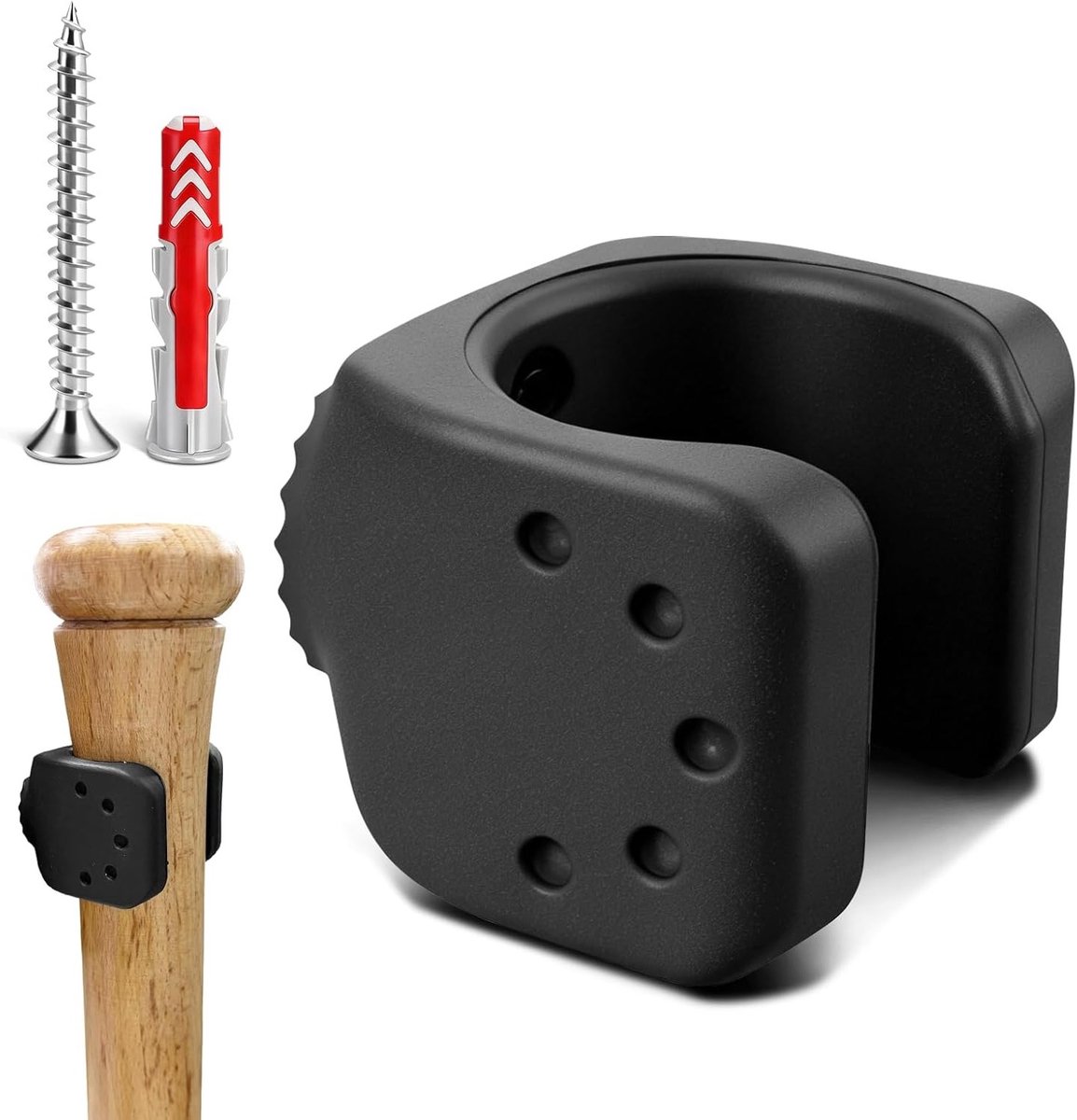 Houten Baseball Bat Houder voor Muurmontage - Geschikt voor 30-36mm Bats, Inclusief Schroeven en Pluggen, Ideaal voor Opbergen zonder Krassen