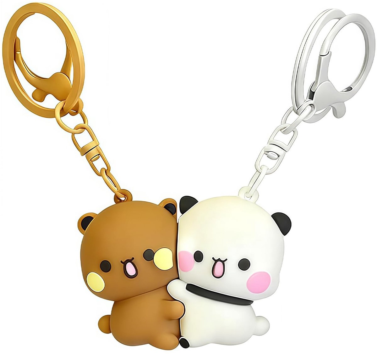 Dailygoods- Sleutelhanger Magnetisch - Teddy Sleutelhanger - Partnersleutelhanger - Cadeau - Schattige Beer - 1 Paar - Koppel