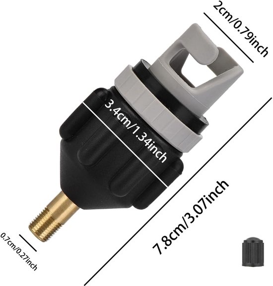 Air Valve Adapter voor Boot - Pomp Valve Adapter - Luchtpomp Converter voor Opblaasbare Boot - Zwart van Merkloos — afbeelding 5