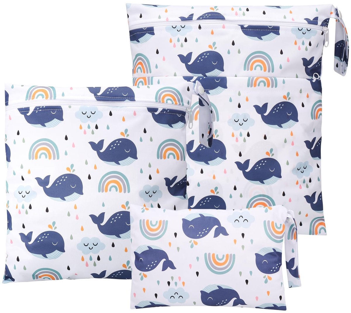 Dailygoods- Wetbag Waterdicht - 3 Stuks - Reisluiertas - Opbergtas - Herbruikbaar - Lichtgewicht TPU Materiaal - Luiertas
