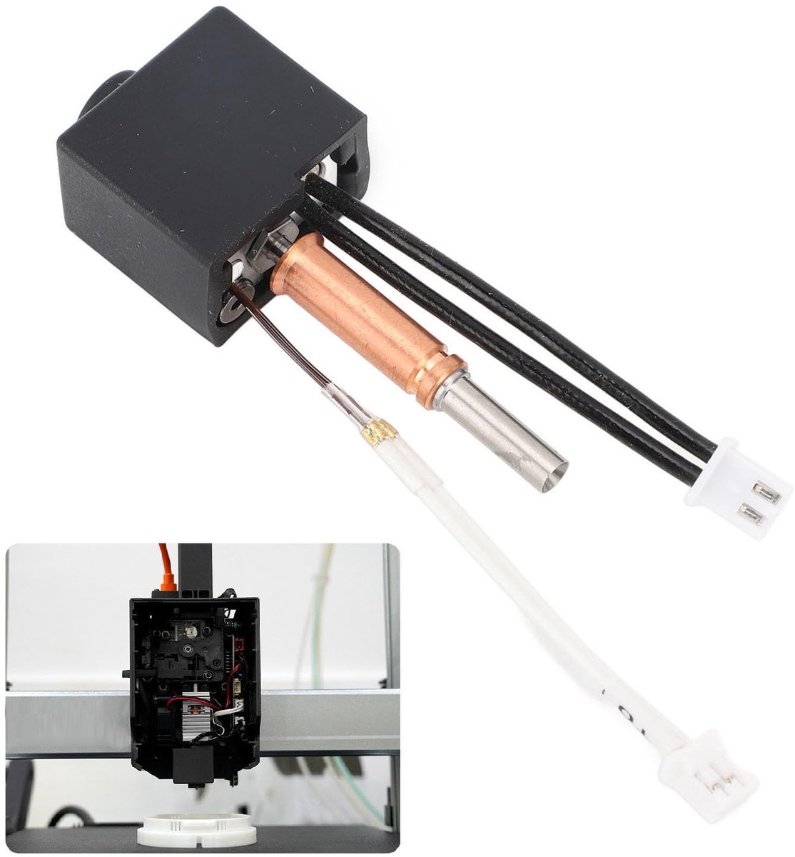 Dailygoods- Hotend Vervangingskit - 3D-printer - Messing Mondstuk 0,6 mm - Eenvoudige Installatie - Compatibel met 1,75 mm Filament - Voor Cubische Extruderprintkop - Extruder