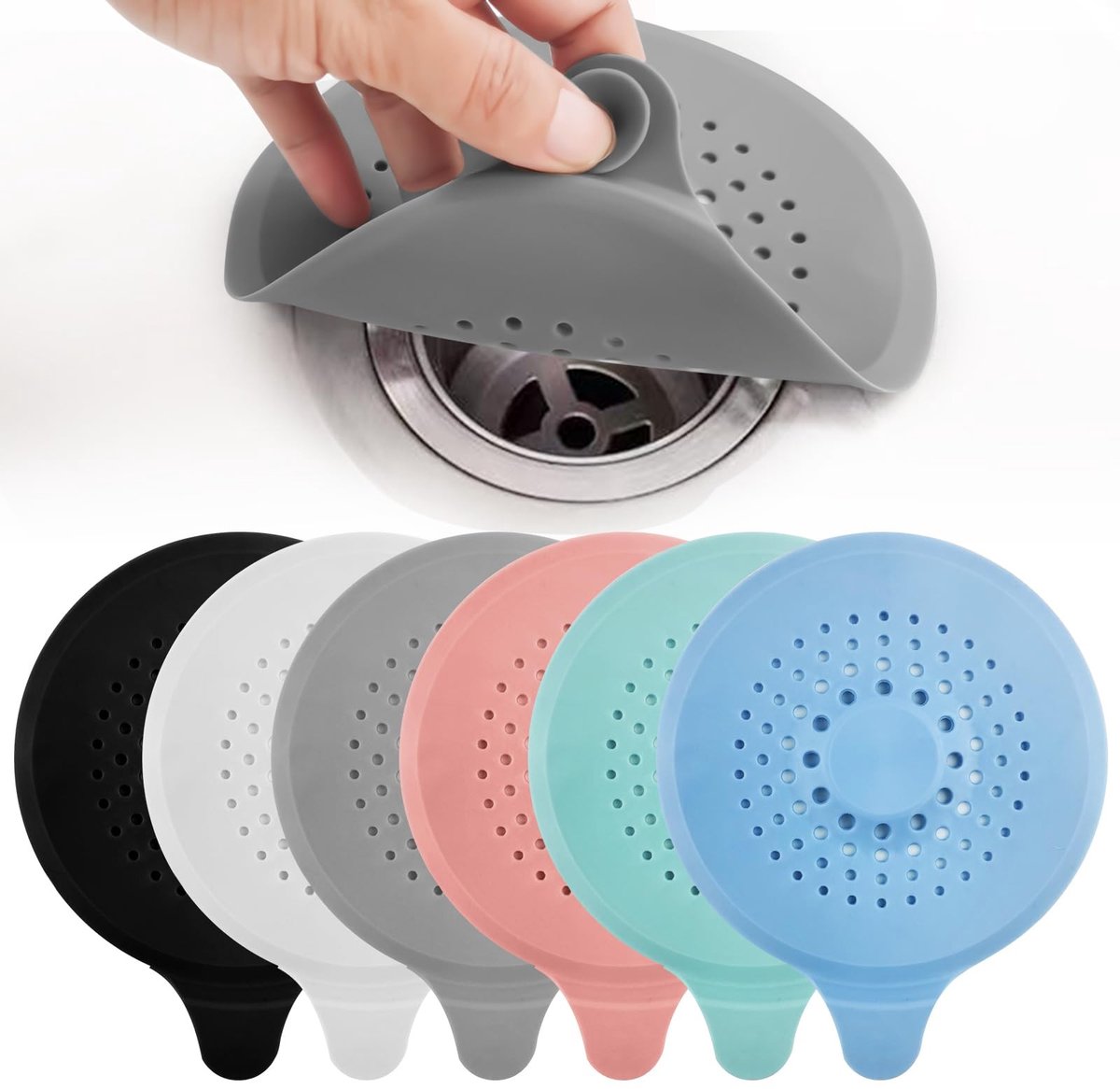 Dailygoods- Afvoerzeef Makkelijk Schoon te Maken - Afvoerstop - Korfplug - Afvoerzeef Douche - Afvoerzeef Keuken - Hoge Capaciteit - Rioolfilter