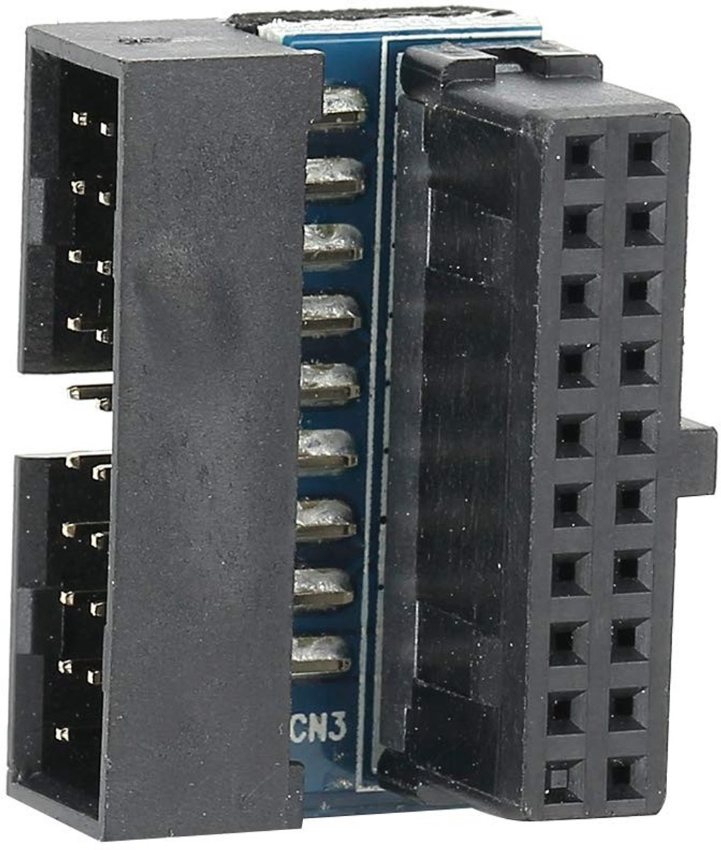 Dailygoods - USB 3.0 Adapter - 19-pins Mannelijk naar Vrouwelijk - Compact Formaat - 90 Graden Schuine Aansluiting - Hoogwaardig Materiaal - Geschikt...