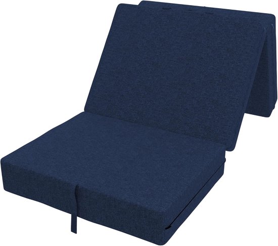Opvouwbaar Matras - Vouwmatras Gastenbed - Logeerplek Creëren - OEKO-TEX Gecertificeerd - 120 x 195 x 15 cm - Donkerblauw — afbeelding 5