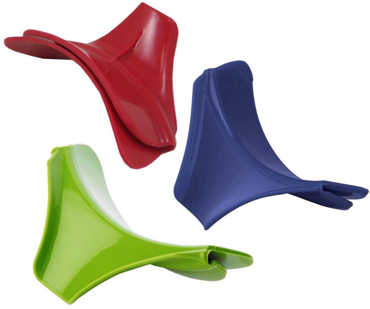 Dailygoods- Silicone Gietmond - 3 Stuks - Keukenhulp - Geschikt voor Pannen/Borden - Voedselveilige Siliconen - Flexibel Ontwerp - Antilekbescherming - Gietrand