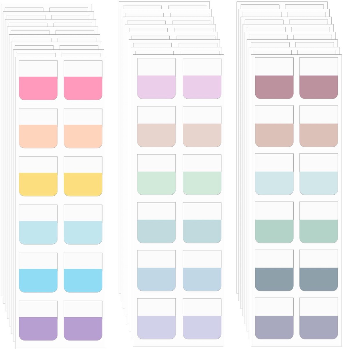 Dailygoods- Sticky Tabs 360 Stuks - Index Tabs - Herpositioneerbare Pagina Tabs - 18 Kleuren - Papieren Sticky Notes - Ideaal voor Organisatie