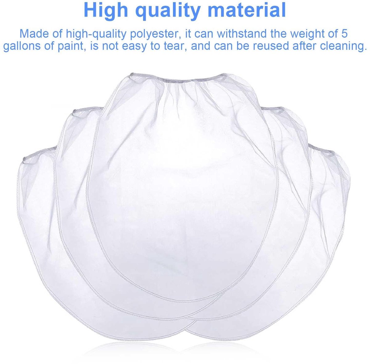 Dailygoods- Filterzak 5 Gallon - Fijnmazig Design - Elastische Opening - Herbruikbaar - Polyester - 530 x 420 mm - Zeef