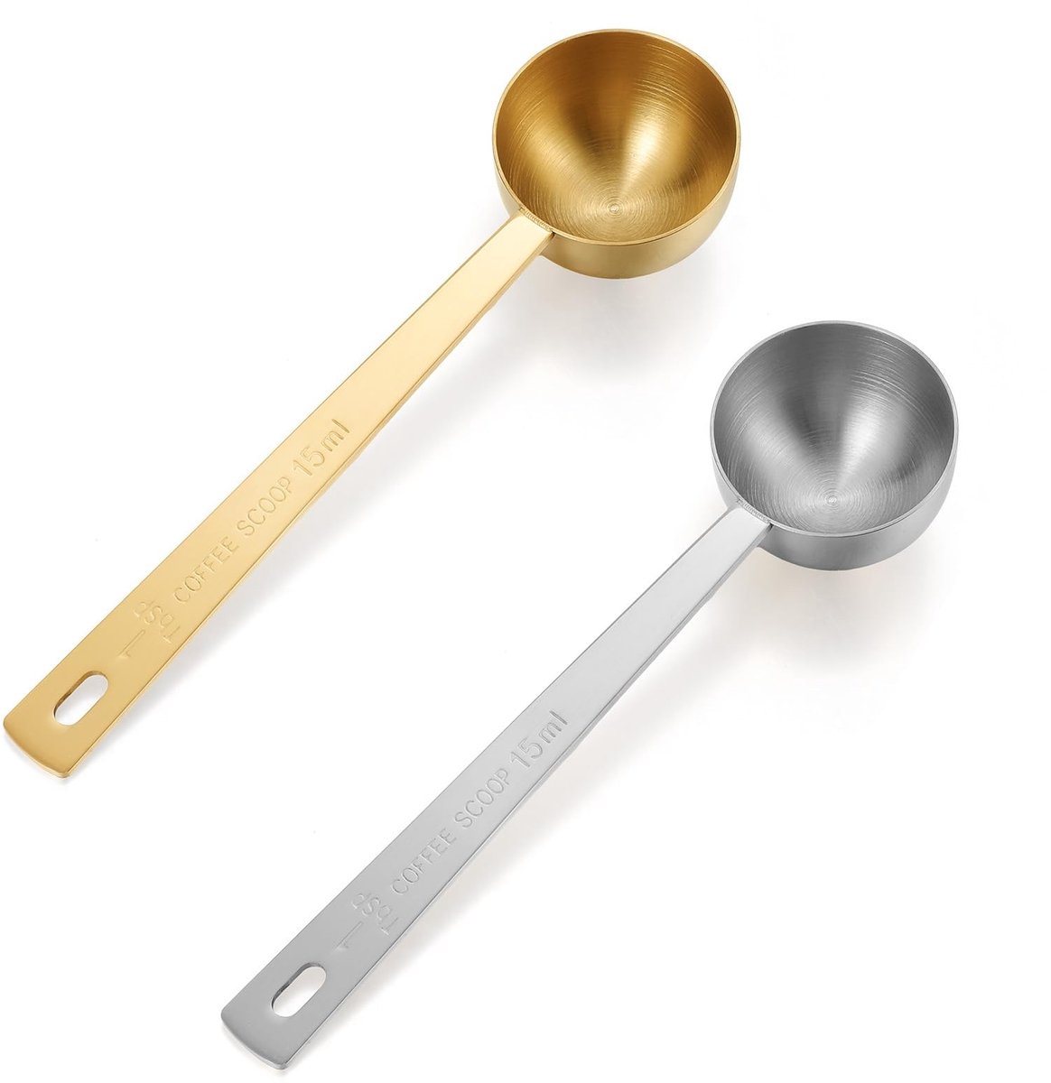 Dailygoods- Koffiemaatlepel Set 15 ml - Roestvrij Staal - Doseerlepel - Lange Steel - Herbruikbaar - Nauwkeurige Dosering - Maatlepel