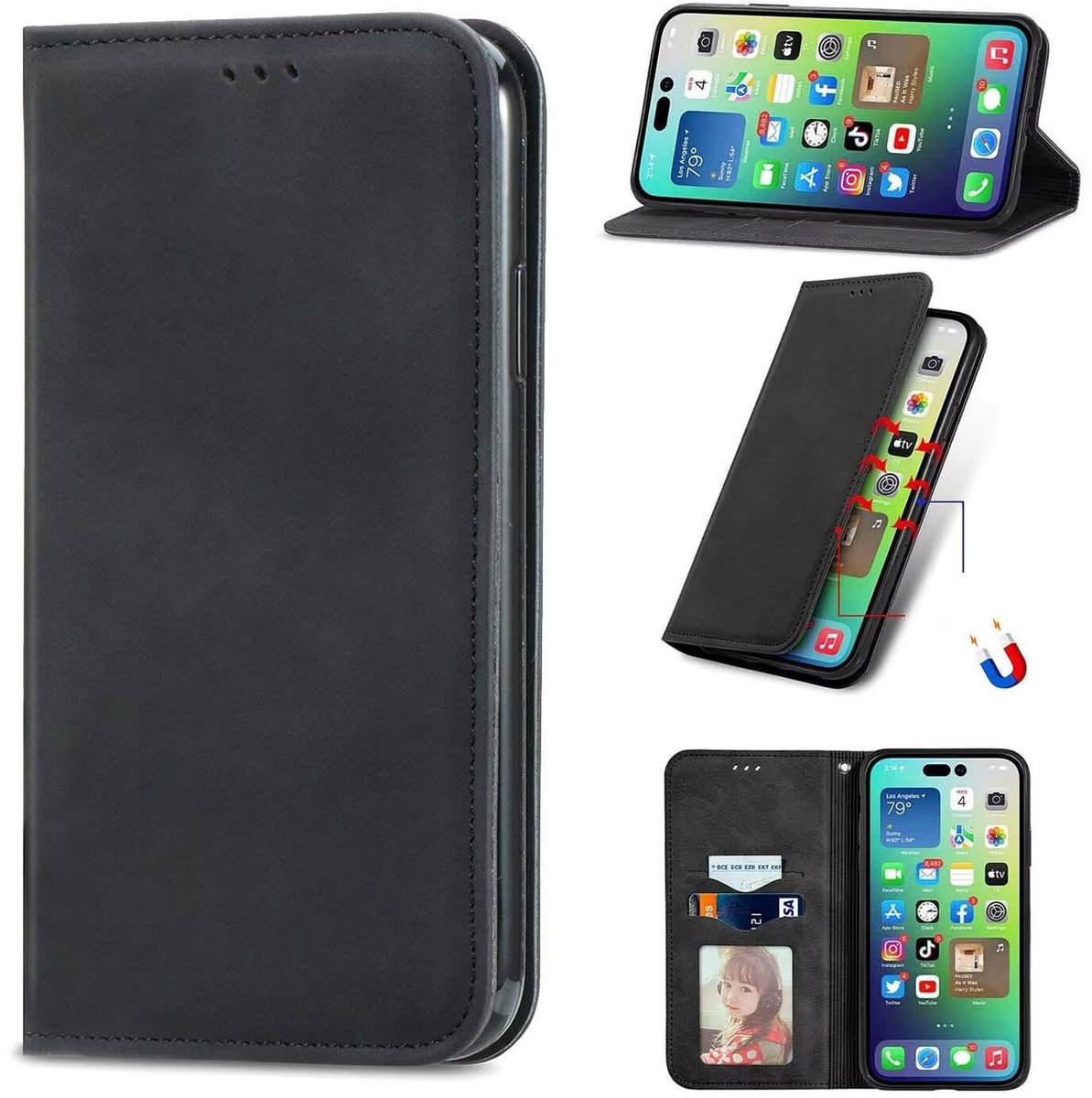 Dailygoods- Lederen Hoesje Premium PU - Telefoonhoesje Oukitel C3 - RFID-blokkering - Eenvoudige Portefeuille-standaard - Elegante Kleur - Schokbestendig - Telefoonhoes