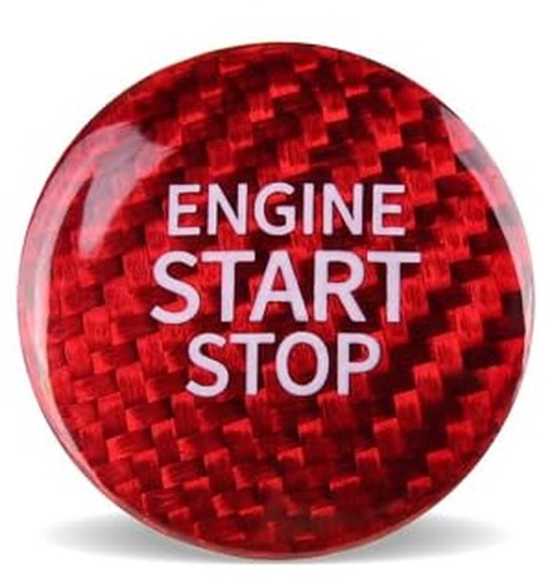 Dailygoods- Startknop Echte Koolstofvezel - Drukknop Cover - Zelfklevend - Compatibel met Toyota - Rood - Geschikt voor modellen 2007-2025 - Startstopknop