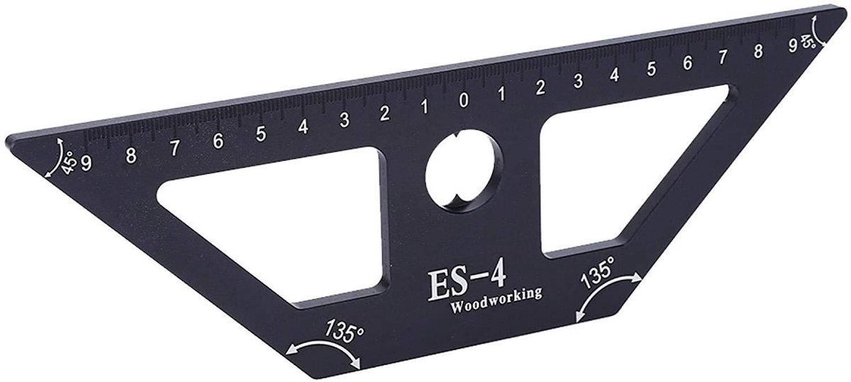 Dailygoods- Houtbewerking Liniaal 45 Graden - Aluminium Scriber - Meetgereedschap - Nauwkeurigheid 0,1 mm - Duidelijke Kalibratie - Geschikt voor Timmerman - Meetlat