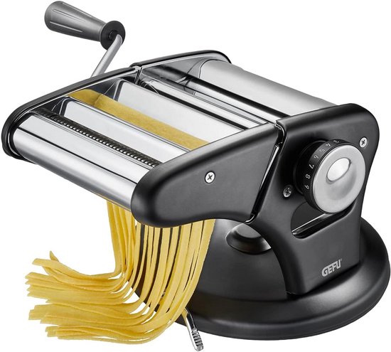 Pastamachine - Deegmaker - Zelf Pasta Maken - Vacuüm Zuigvoet - 14 cm Breed - Zwart Zilver — afbeelding 2