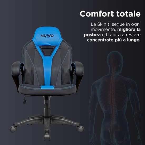 Gaming Stoel - Ergonomische Stoel - Comfortabel Spelen - Goede Rugondersteuning - 150 kg - Blauw — afbeelding 3