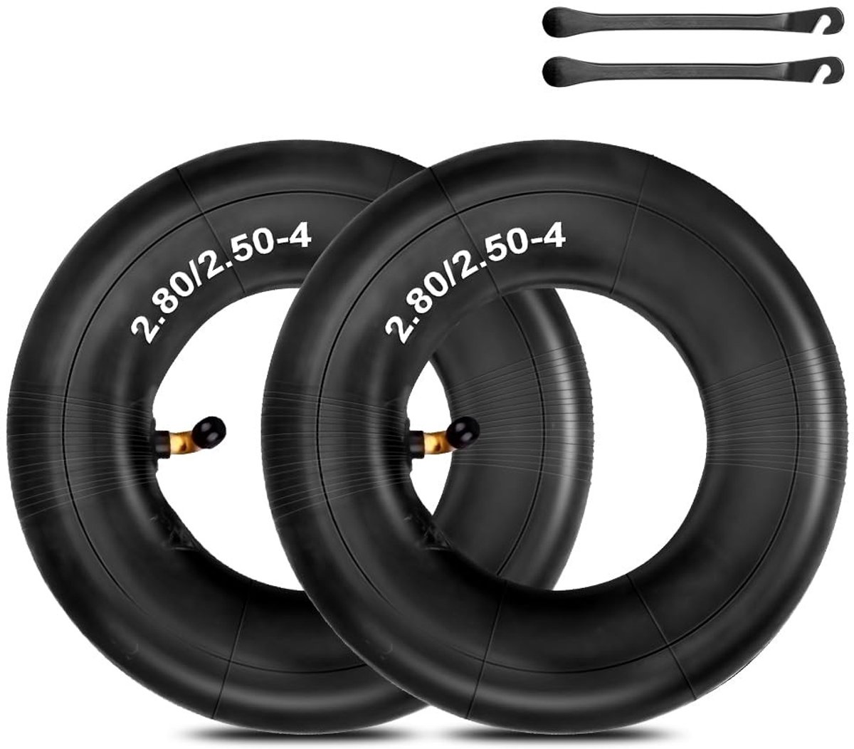 Dailygoods- Binnenband 2,80/2,50-4 inch - Kruiwagenslang - Slijtvast - Gebogen Ventiel TR87 - 2 Stuks - Geschikt voor Tuingereedschap - Binnenslang