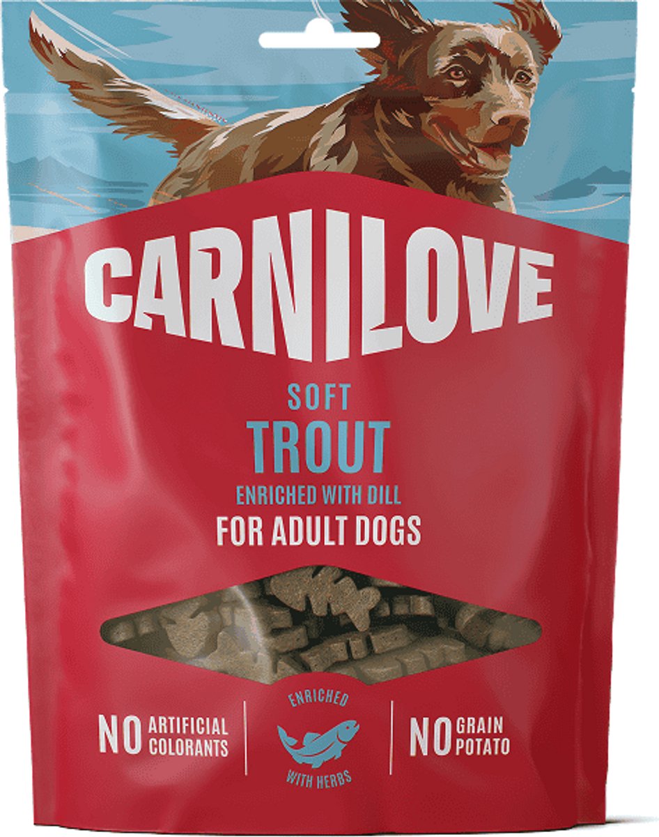Carnilove Soft Snack - Forel & Dille (200gr) - zachte honden beloning met forel en dille