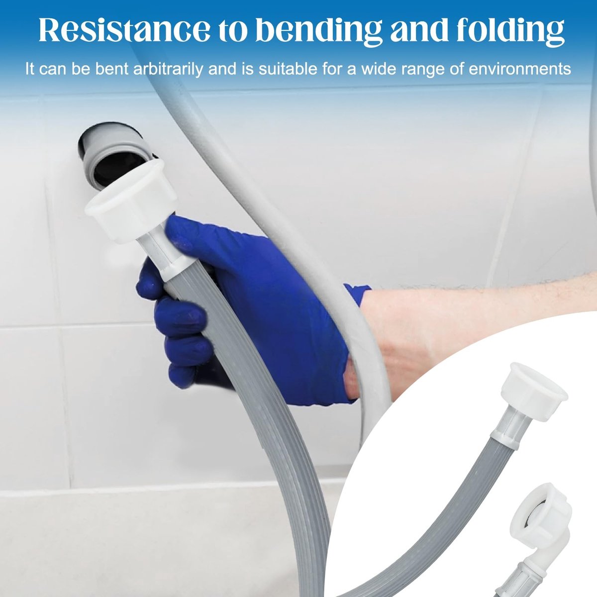 Dailygoods- Koudwaterslang 300 cm - Wasmachine/Vaatwasser - Explosiebestendig - PVC - Grijs - Eenvoudig onderhoud - Watertoevoerslang