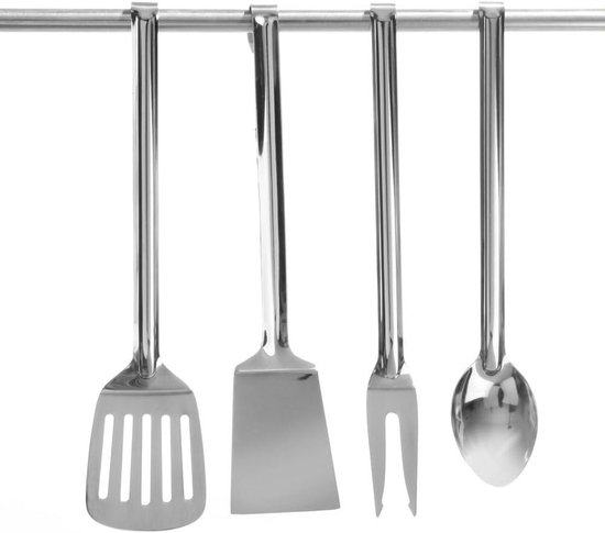 Baking Spatula - Large Spatula - Grill Flipping - Seamless Stainless Steel - 350 mm - Silver