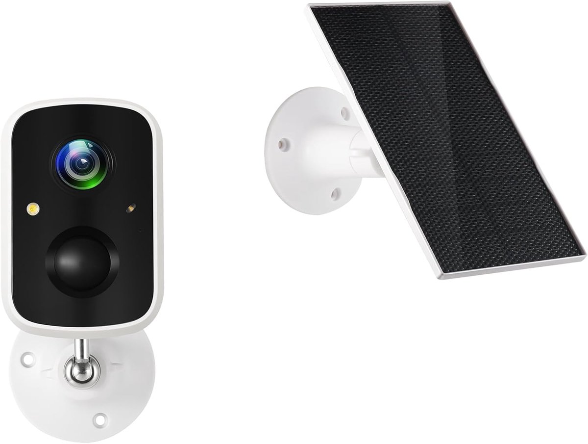 Solar Beveiligingscamera - Buiten Camera - Huisbewaking - Bewegingsdetectie - 4MP FullHD - Wit