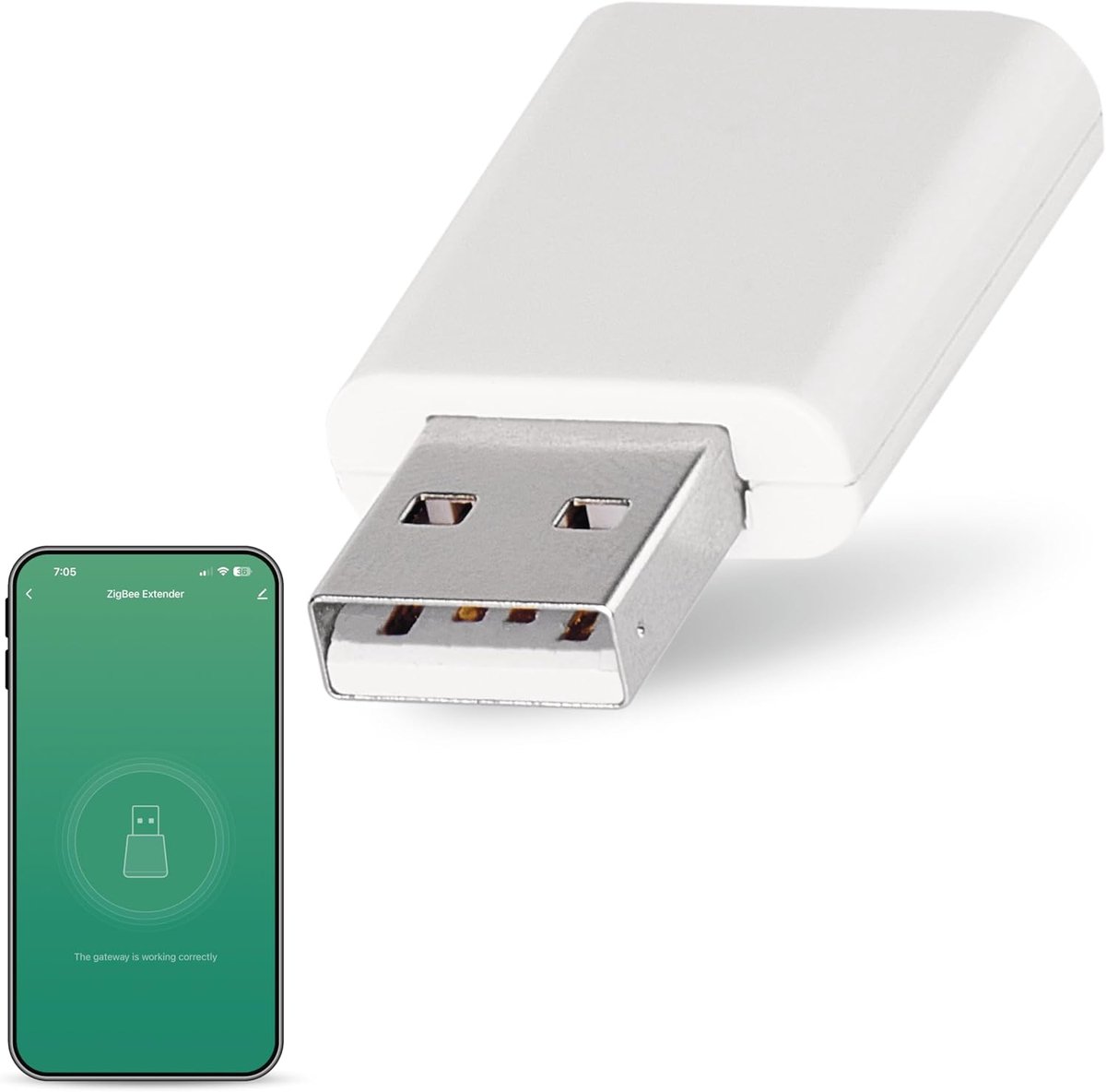 Zigbee Signaalversterker - Smart Home Extender - Netwerk Uitbreiden - Compact USB Design - 2.7 x 2.2 cm - Wit
