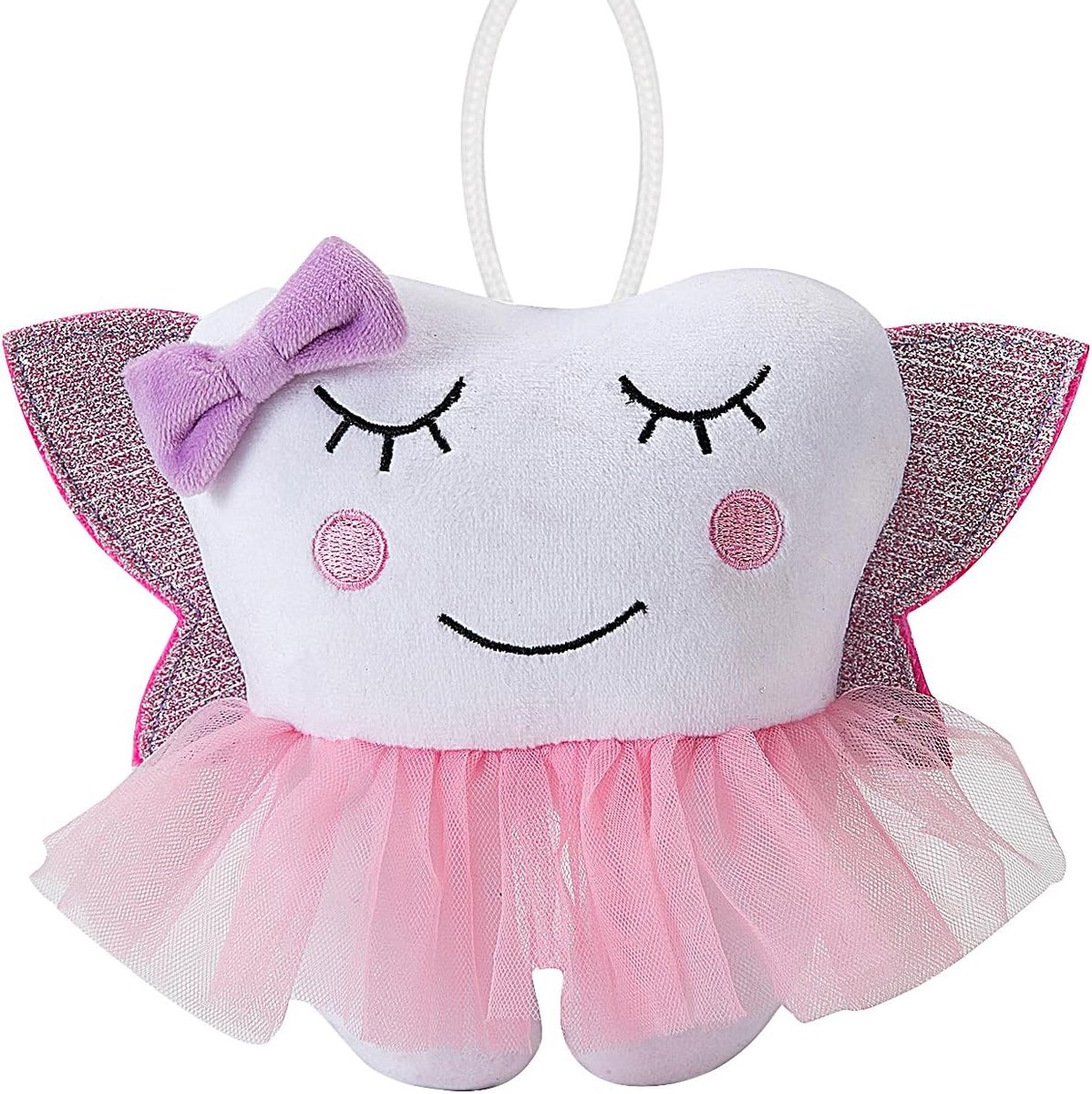 Tandenfee Pop - Fairy Doll - Herinneringen Vangen - Glitter Vleugels - 17 x 22 cm - Roze
