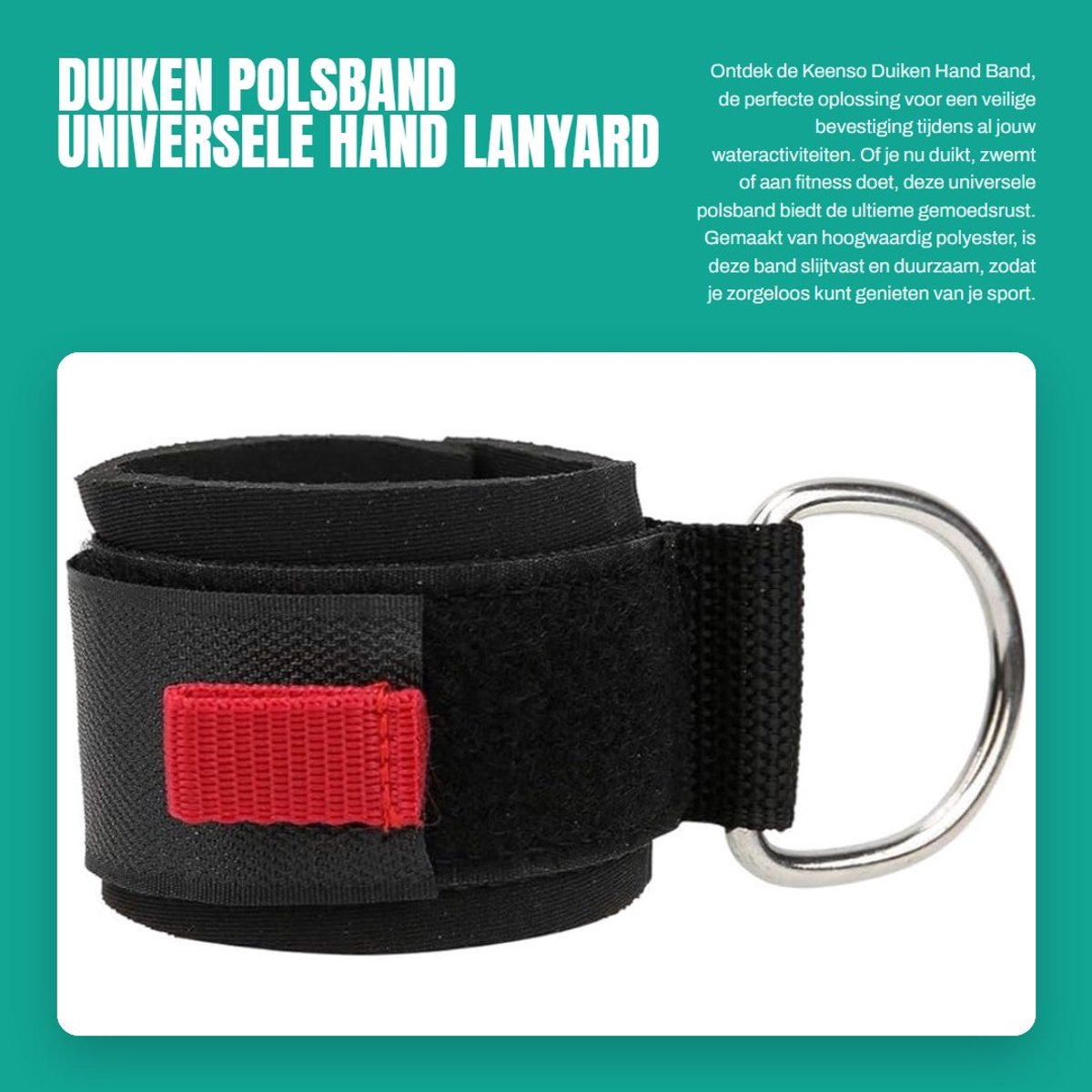 Dailygoods- Duiken Hand Band - Verstelbare Polsband - D-Ring - Duurzaam Polyester - Slijtvast - Veilig Bevestigen