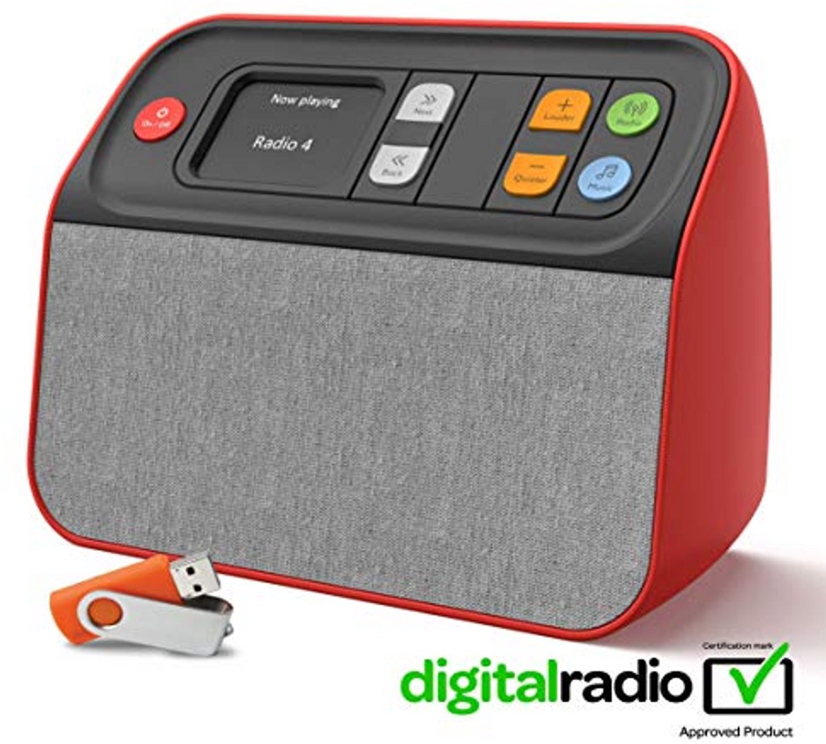 Digitale Radio - Muziekspeler - Muziek Luisteren - Grote Kleurenknoppen - 24 x 125 x 175 cm - Zwart