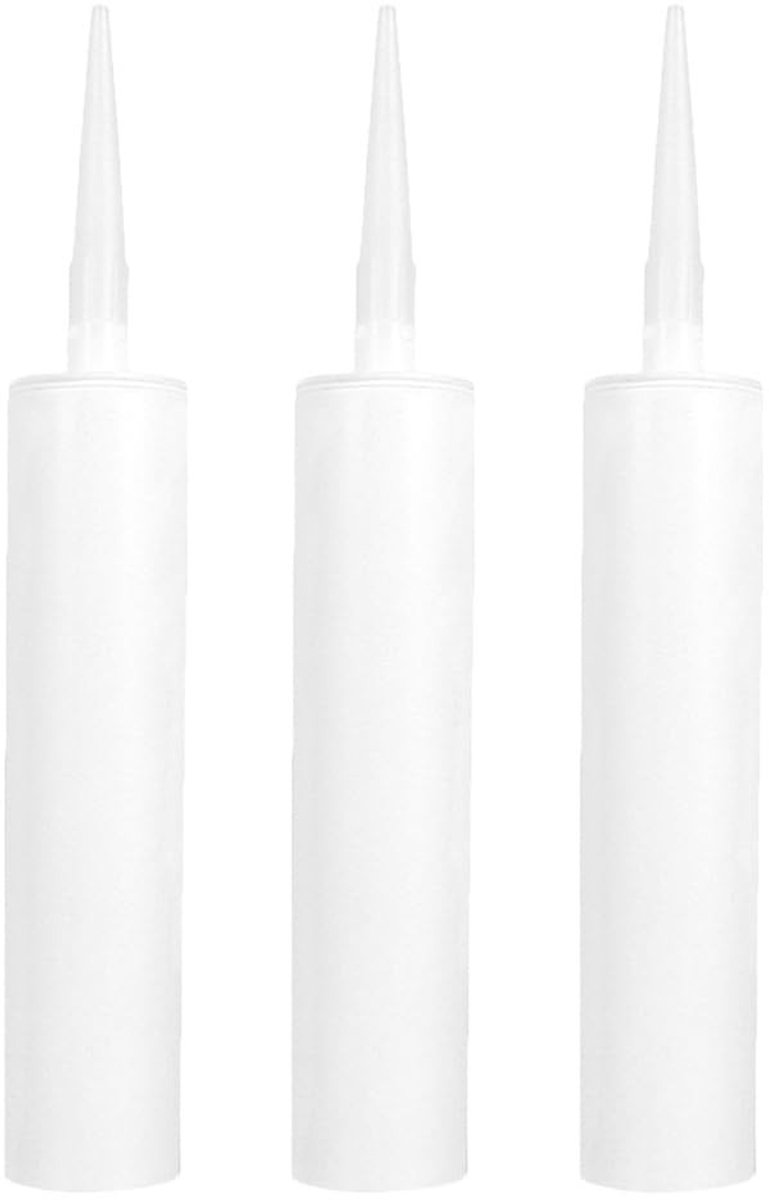 Dailygoods- Afdichtingsmiddel 300 ml - Lege Afdichtbuizen - Herbruikbaar Kunststof - Handafdichting - Nauwkeurige Toepassing - Wit - Afdichtbuis