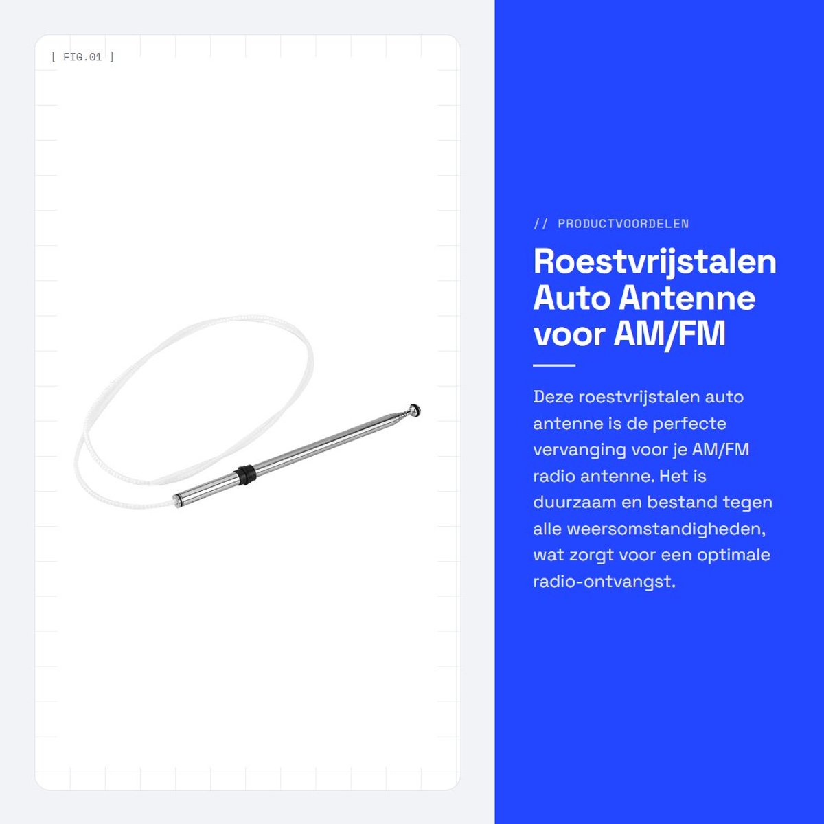 Dailygoods- Auto Antenne Weersbestendig - Vervanging Antenne - Roestvrij Staal - Geschikt voor Lexus - Mastlengte 24 cm - Eenvoudige Installatie - Radio Antenne