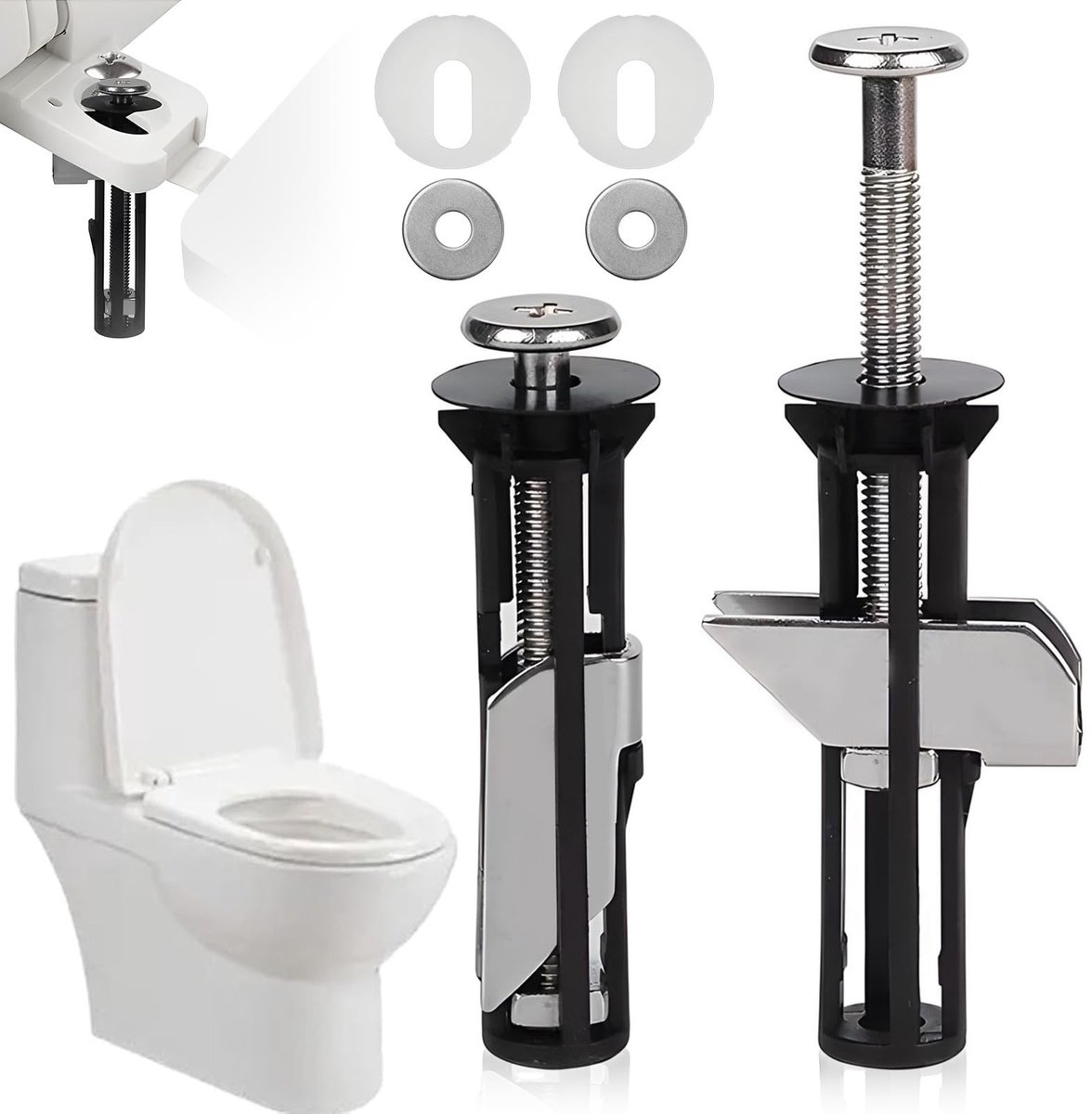 Dailygoods- Toiletbril Bevestigingsset Heavy Duty - Universele Bevestigingskit - Wc-bril Schroeven/Fittingen - Eenvoudig te Installeren - Roestvrij Staal - Duurzaam Accessoire