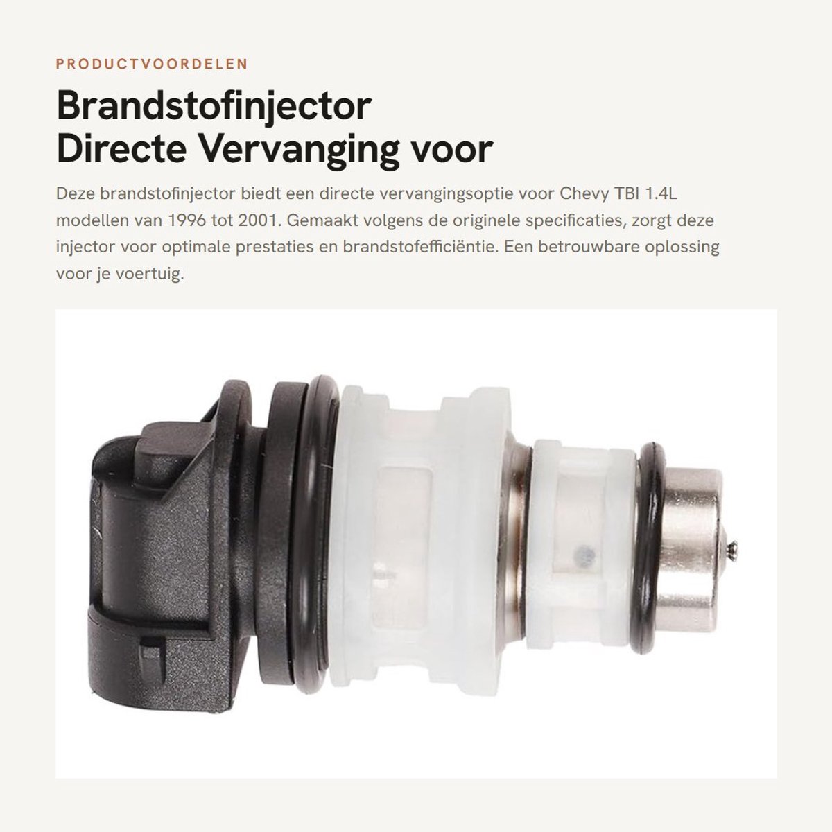 Dailygoods- Brandstofinjector Direct Vervanging - Stabiele Injectie - Verbeterde Brandstofefficiëntie - Vervangingsonderdeel - OE-nummers FJ10580/17113277/817447/17111979 - Geschikt voor Chevy TBI 1.4L 1996-2001 - Injector