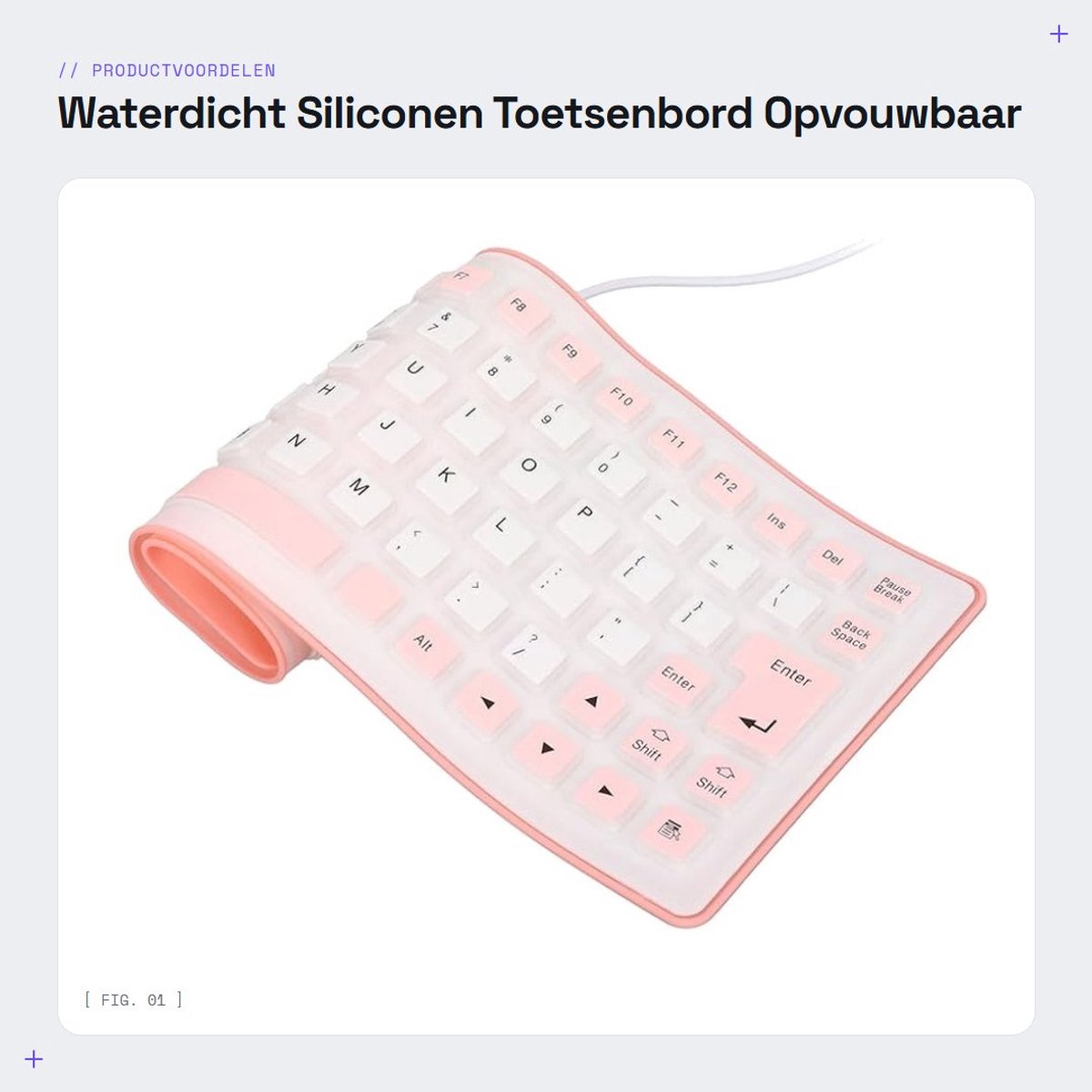 Dailygoods- Toetsenbord Waterdicht - Opvouwbaar Siliconen - Draadloos Mini - Lichtgewicht en Draagbaar - 85 Toetsen - Stofdicht en Stil