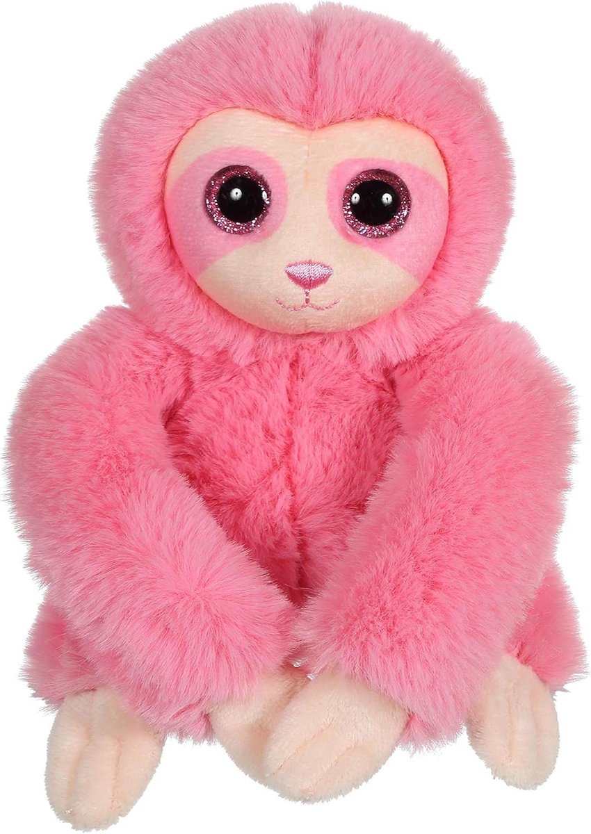 Pluche luiaard - Knuffel dier - Overal mee naartoe - Zachte textuur - 16 cm - Roze